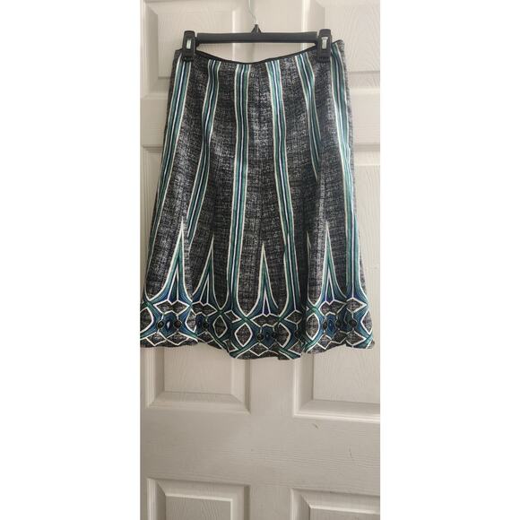Beautiful Tahari Linnen And Cotton A Line Midi Skirt Sz 8 - Picture 3 of 8